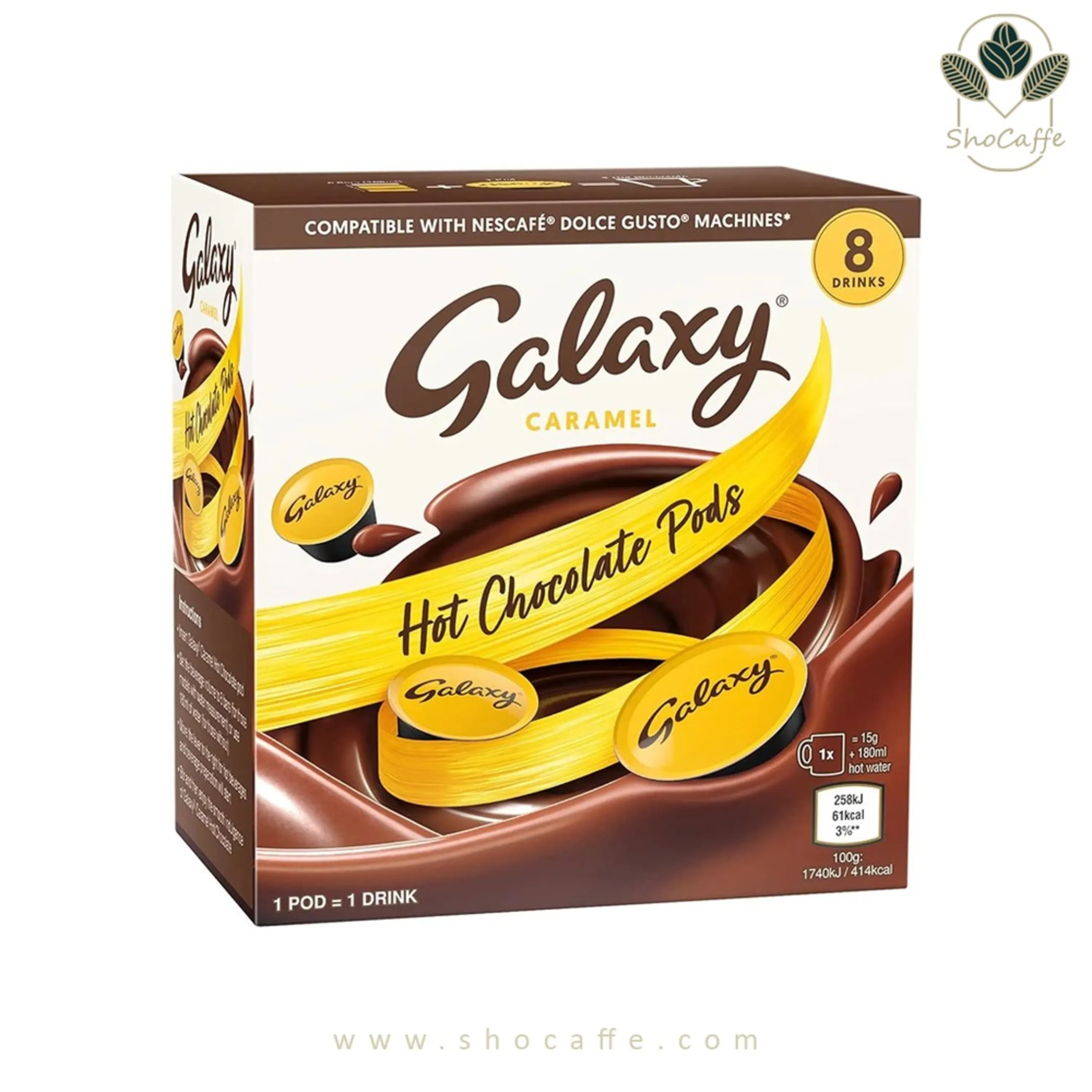 کپسول هات چاکلت دولچه گوستو گلکسی طعم کارامل Galaxy Caramel